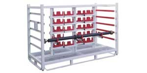 Rack for transport and storage of propulsion shafts