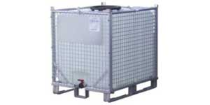 Plastic container 1000l in steel basket type ST/K